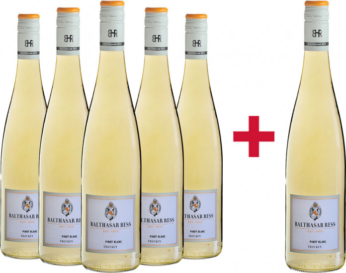 5+1 Pinot Blanc Landwein Rhein trocken Paket - Weingut Balthasar Ress
