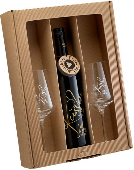 2024 Singender Weihnachtswein mit zwei Küssler-Gläsern rot trocken - Winzerhof Küssler