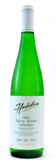 1990 Brauneberger Klostergarten Riesling Weißwein Spätlese halbtrocken - Weingut Heiden