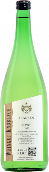 2025 Kerner lieblich 1,0 L - Weingut Knoblach