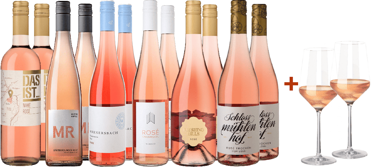 Großes Rosé-Paket mit gratis Gläsern - WirWinzer Select