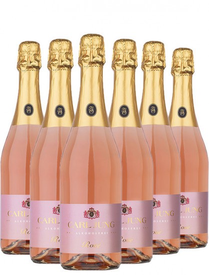Mousseux Rosé SEKT schäumendes Getränk aus entalkoholisiertem Wein rosé (6 Flaschen) - Carl Jung
