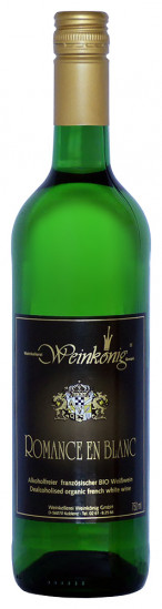 Romance en blanc - Entalkoholisierter Weißwein- Alkoholfrei trocken Bio 0,735 L - Weinkellerei Weinkönig