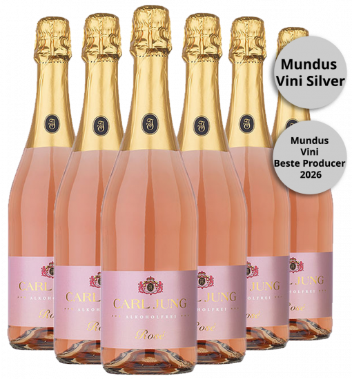 Mousseux Rosé - schäumendes Getränk aus entalkoholisiertem Wein (6 Flaschen) - Carl Jung
