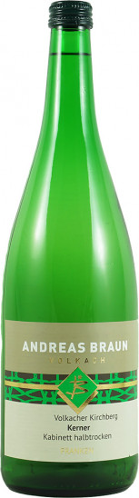 2024 Volkacher Kirchberg Kerner Kabinett halbtrocken 1,0 L - Weingut Andreas Braun
