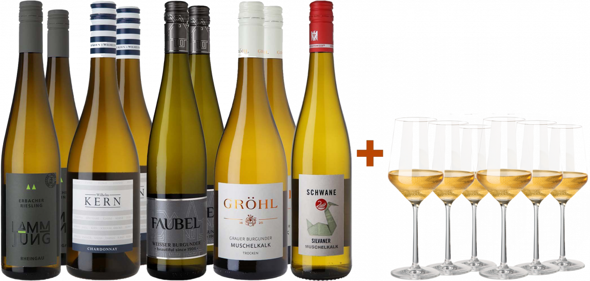 Weißwein Premium-Auswahl inkl. 6 Zwiesel Gläsern