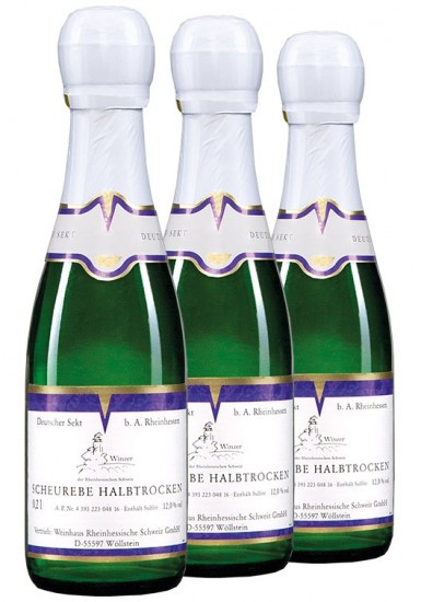 200ml Picollo Sekt   (200ML) (3 Flaschen) mild 0,2 L - Winzer der Rheinhessischen Schweiz