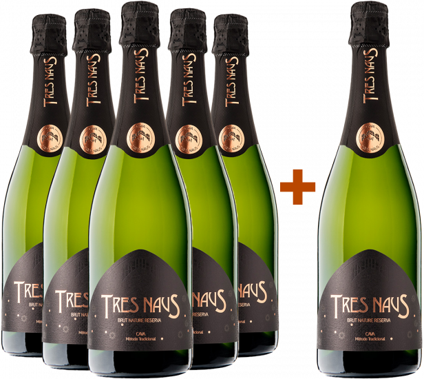 5+1 Aktionspaket Tres Naus Reserva Cava DO - Cellers Domenys