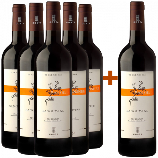 5+1 Paket Terredifiori Banshee Sangiovese Toscana IGP - Tenute Costa