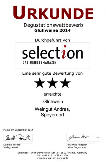 Weingut Jürgen Andres Glühwein Weiß 1,0L