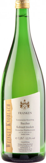 2024 Bacchus Kabinett trocken 1,0 L - Weingut Knoblach