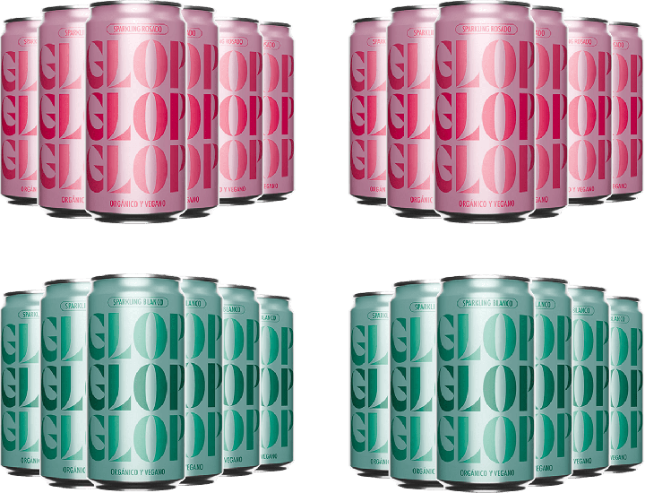 Aktionpaket 12 Glop Rosé Sparkling + 12 Glop White Sparkling Cataluña DO BIO 0,2 L Bio - Glop Wines