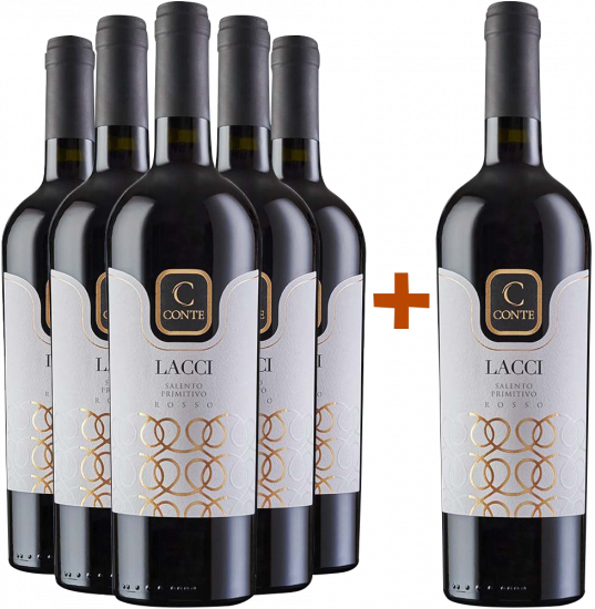 5+1 Paket Lacci Primitivo Salento IGP - Conte Wine and Maker