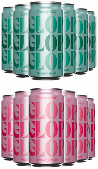 Aktionpaket 6 Glop Rosé Sparkling + 6 Glop White Sparkling Cataluña DO BIO 0,2 L Bio - Glop Wines