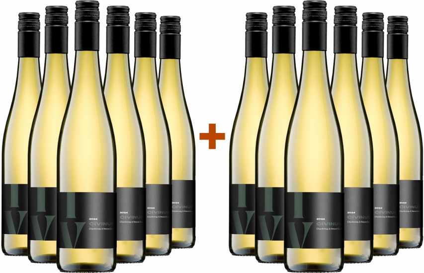 6+6 Paket 2024 Civinus Chardonnay & Weißburgunder Bio - Weingut Franz