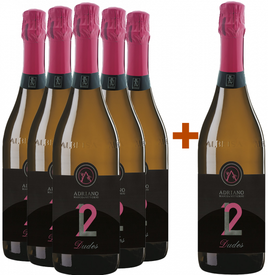 5+1 Paket Dudes Spumante Rosato - Adriano Marco e Vittorio