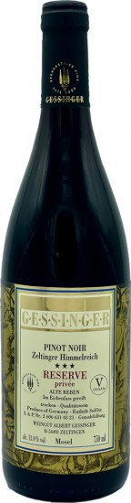 2019 Zeltinger Himmelreich Pinot Noir RESERVE privée trocken - Weingut Gessinger