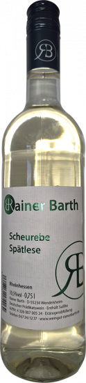 2023 Scheurebe Spätlese lieblich - Weingut Rainer Barth