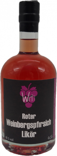 Roter Weinbergpfirsich Likör 0,5 L - Weingut Carsten Wirth
