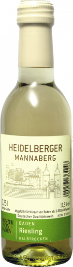 Riesling Heidelberger Mannaberg Weinmini halbtrocken 0,25 L - Winzer von Baden