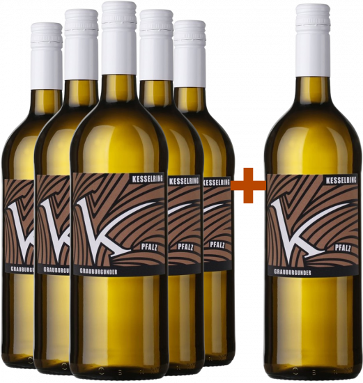 5+1 Paket Grauburgunder Liter - Weingut Lukas Kesselring