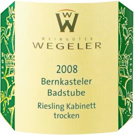 2008 Bernkasteler Badstube Riesling Kabinett Trocken - Weingut Wegeler