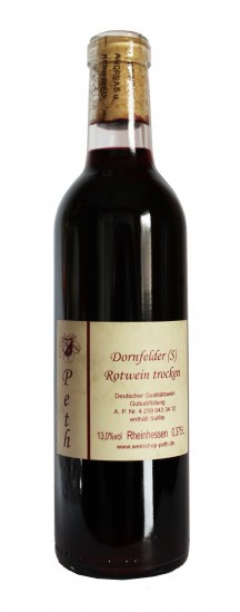 2011 Dornfelder Rotwein trocken QbA Single-Flasche 375 ml - Weingut Andreas und Heinfried Peth