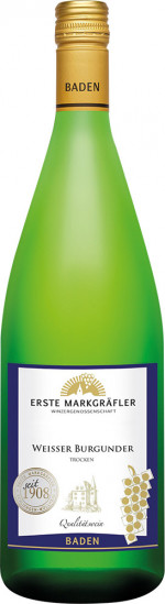 2022 Erste Markgräfler Weißer Burgunder trocken 1,0 L - Winzergenossenschaft Schliengen-Müllheim
