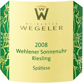 2008 Wehlener Sonnenuhr Riesling Spätlese Fruchtig - Weingut Wegeler