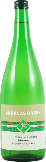 2024 Volkacher Kirchberg Scheurebe Kabinett halbtrocken 1,0 L - Weingut Andreas Braun