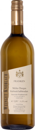 2025 Müller-Thurgau halbtrocken 1,0 L - Weingut Knoblach
