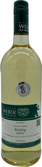 2022 Alsheimer Goldberg Riesling Spätlese lieblich 1,0 L - Weingut Weber Hof-Bärenstein