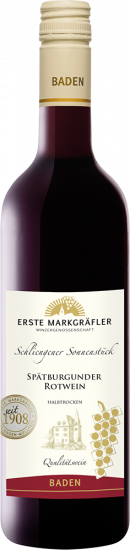 2022 Schliengener Sonnenstück Spätburgunder Rotwein halbtrocken - Markgräfler Winzer  
