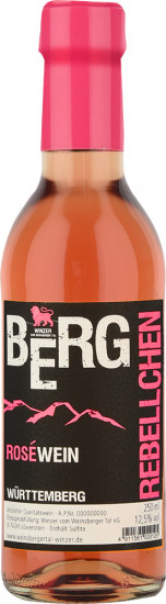 BergRebellin Roséweincuvée halbtrocken 0,25 L - Winzer vom Weinsberger Tal