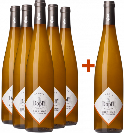 5+1 Paket Riesling Cuvée Europe Losange Alsace AOP - Dopff au Moulin