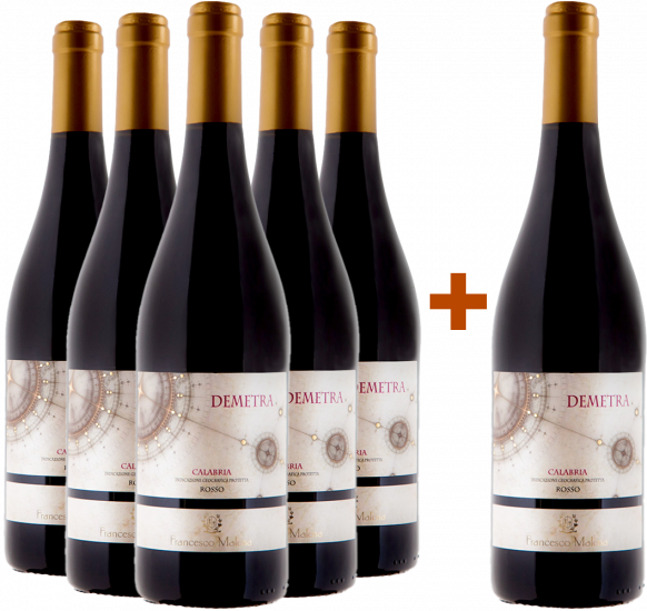 5+1 Paket Demetra Rosso Calabria IGP - Cantina Malena