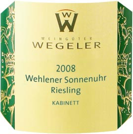 2008 Wehlener Sonnenuhr Riesling Kabinett lieblich - Weingut Wegeler