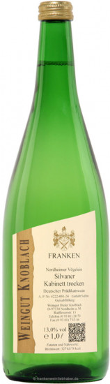 2024 Silvaner Kabinett trocken 1,0 L - Weingut Knoblach