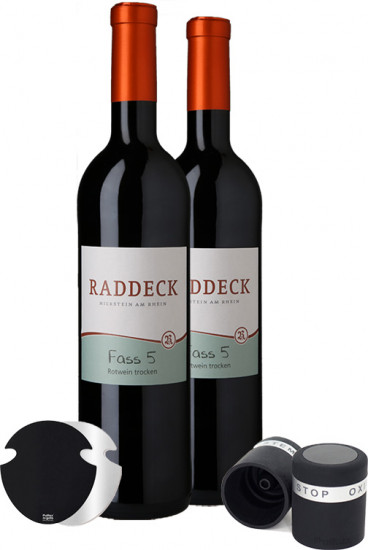 Raddeck Cuvée Fass 5 - Paket inkl. Weinverschluss & Dropsaver