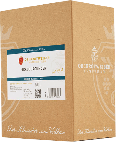 2025 Oberrotweiler Grauburgunder, Bag-in-Box, 5 L, Region Kaiserstuhl, Baden trocken 5,0 L - Oberrotweiler Winzerverein
