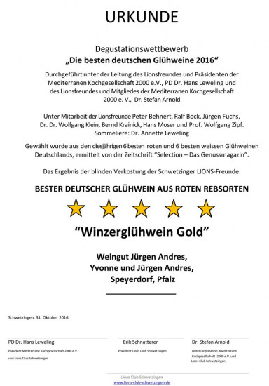 Weingut Jürgen Andres Glühwein Rot 1,0L