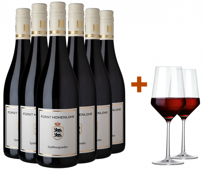 Fürst Hohenlohe's Spätburgunder-Paket mit gratis Gläser - WirWinzer Spezial