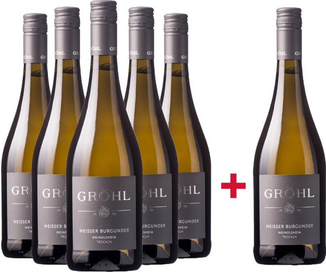 5+1 Paket Weinolsheimer Weißer Burgunder trocken - Weingut Eckehart Gröhl