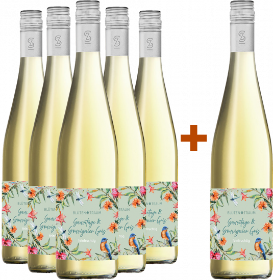 5+1 Paket Blütentraum Sauvitage & Souvignier Gris feinfruchtig - Weingärtner Stromberg-Zabergäu