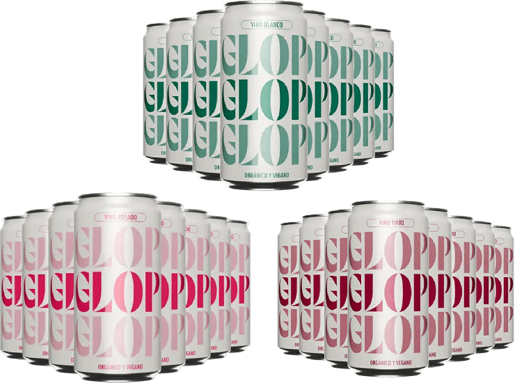 Aktionpaket 8 Glop Wine Red + 8 Glop Wine White  + 8 Glop Wine Rosé Cataluña DO Bio - Glop Wines