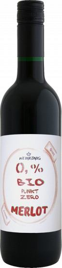 Merlot - Entalkoholisierter Wein - Punkt Zero, Weinkönig trocken Bio 0,735 L - Weinkellerei Weinkönig