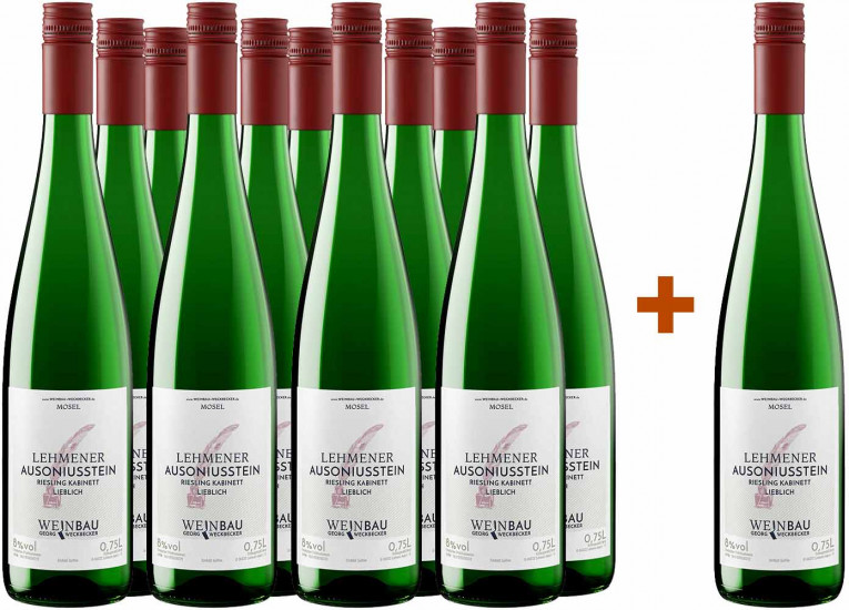 11+1 Paket Lehmener Ausoniusstein Riesling Kabinett - Weinbau Weckbecker
