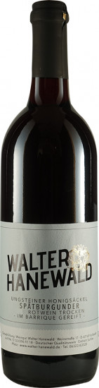 2015 Ungsteiner Honigsäckel Spätburgunder Barrique trocken - Weingut Walter Hanewald