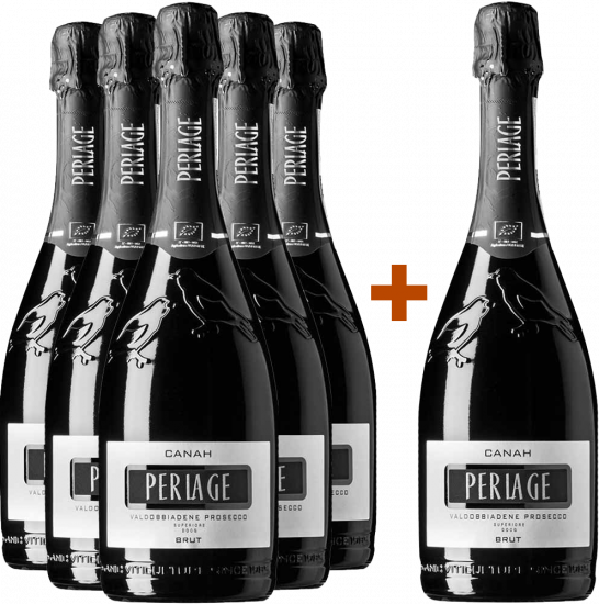 5+1 Paket Canah Valdobbiadene Prosecco Superiore DOCG brut Bio Bio - Perlage