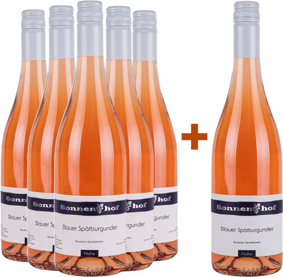 5+1  Paket 2023 Blauer Spätburgunder Rosé edelsüß - Weingut Sonnenhof Langenlonsheim